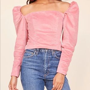LPA corduroy zip up bustier